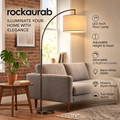 rockaurab Arched Floor Lamp with 3-Way Dimmable Warm White Light (3000K) – Adjustable Height & Head Tall Standing Lamp for Office & Reading Nook